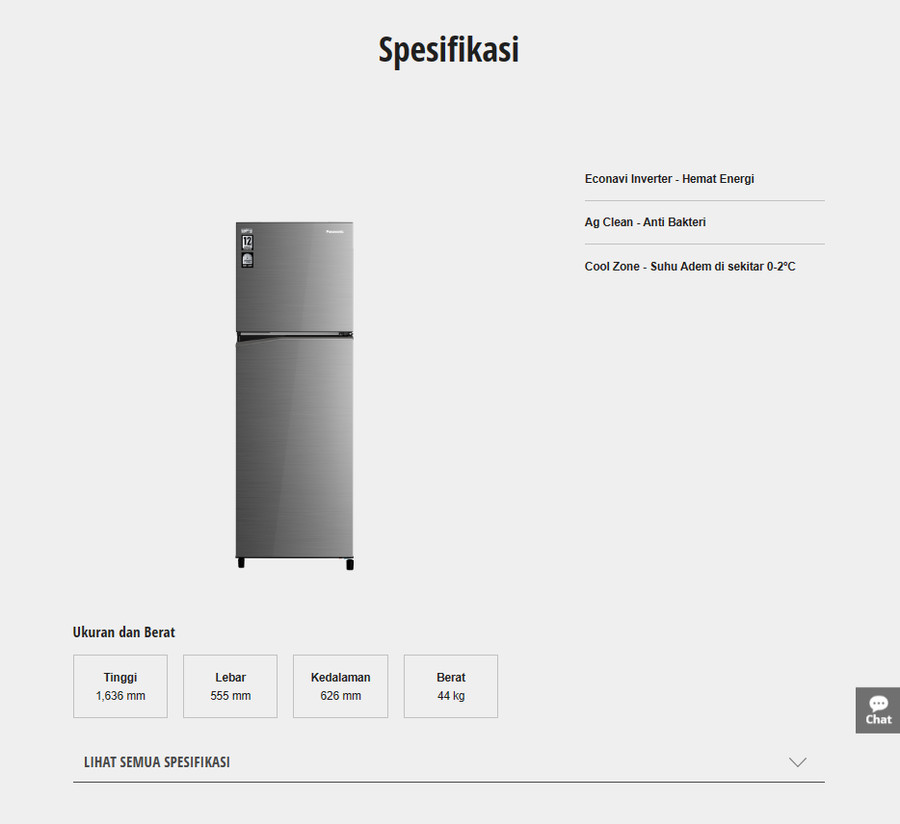 Kulkas PANASONIC 2 Pintu NR-BB270V-H (Inverter / 246 L)