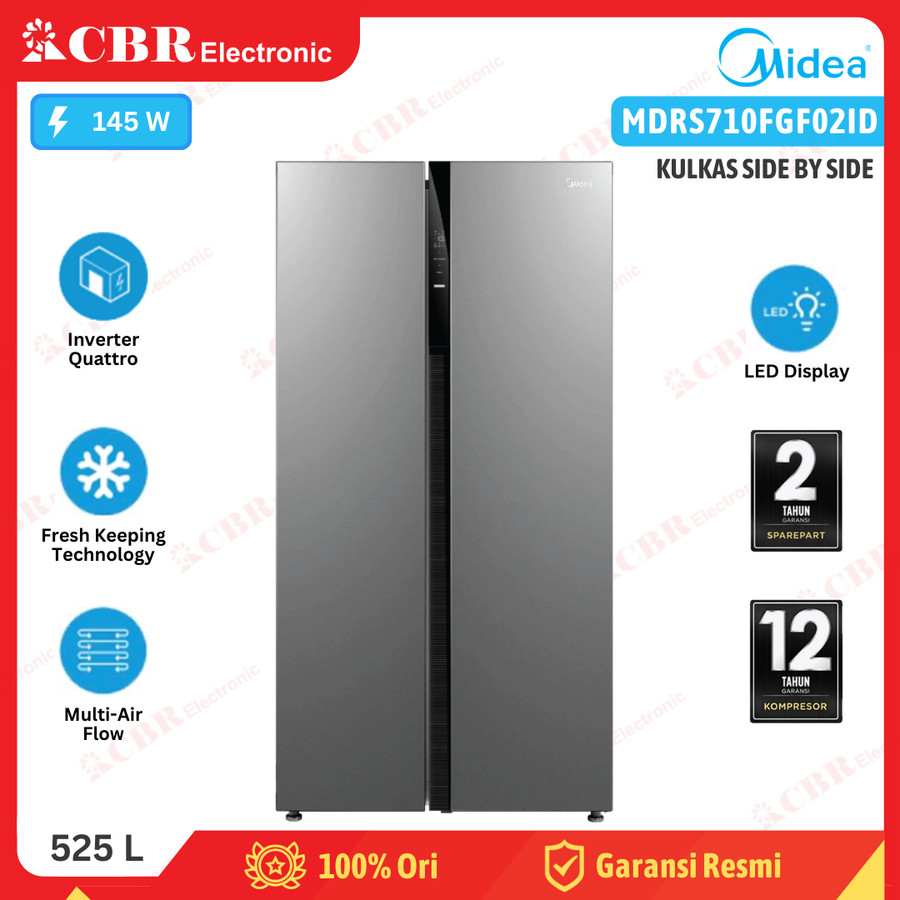 Kulkas MIDEA Side By Side 2 Pintu MDRS710FGF02ID / 525 L