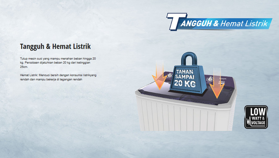 Mesin Cuci PANASONIC 2 Tabung 12.5 Kg NA-W125FCV1V