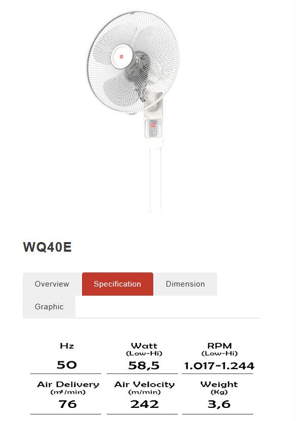 Kipas Angin KDK / WQ-40E (Dinding)