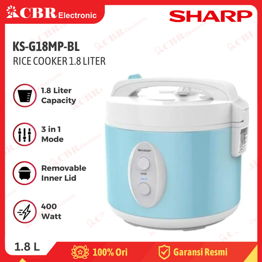 Rice Cooker SHARP 1.8 Liter KS-G18MP-BL / KS-G18MP-GR / KS-G18MP-WT