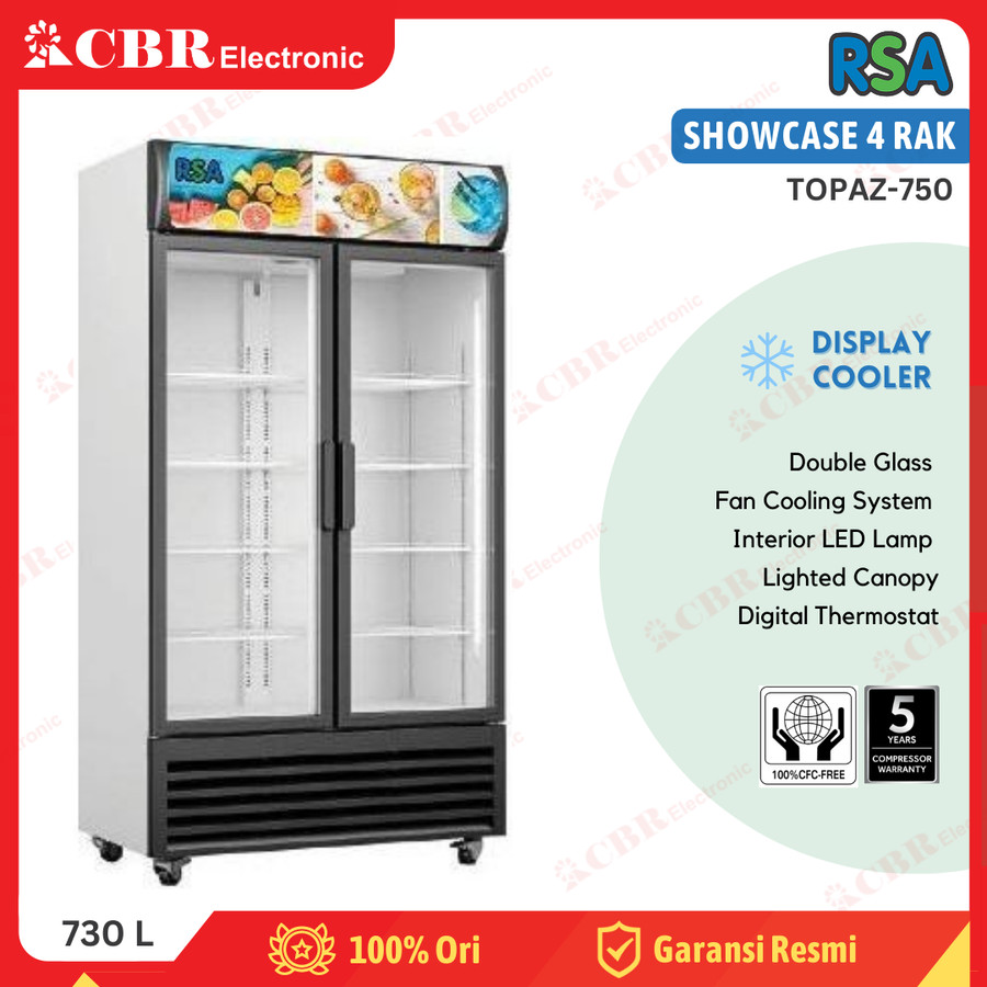 Jual Showcase Display Cooler Rsa Rak Topaz