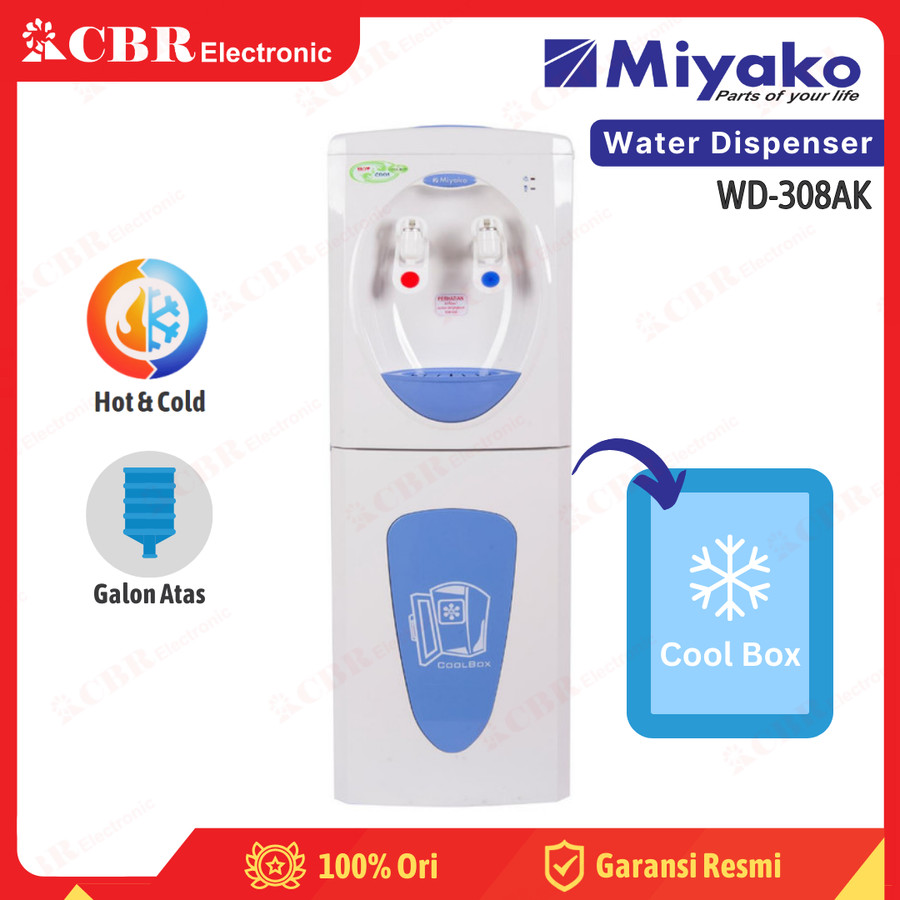 DISPENSER MIYAKO GALON ATAS WD-308AK - Lemari Pendingin