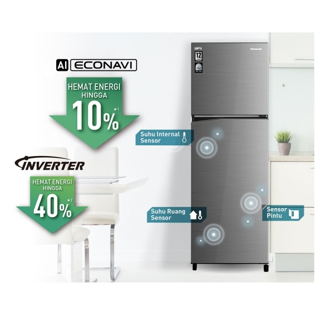 Kulkas PANASONIC 2 Pintu NR-BB270V-H (Inverter / 246 L)