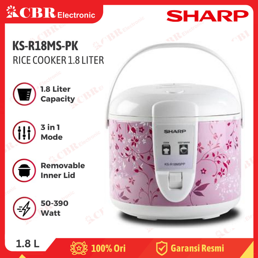 Rice Cooker SHARP 1.8 Liter KS-R18MS-BR / KS-R18MS-PK 