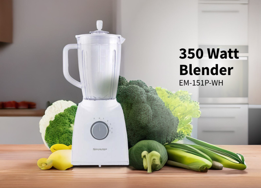 Blender SHARP EM-151P-WH (1.5L / Plastik / Dry Mill)