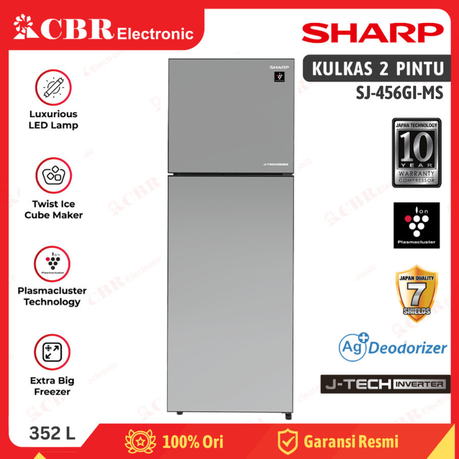 Kulkas SHARP 2 Pintu 352L / SJ-456GI-MS (Inverter)