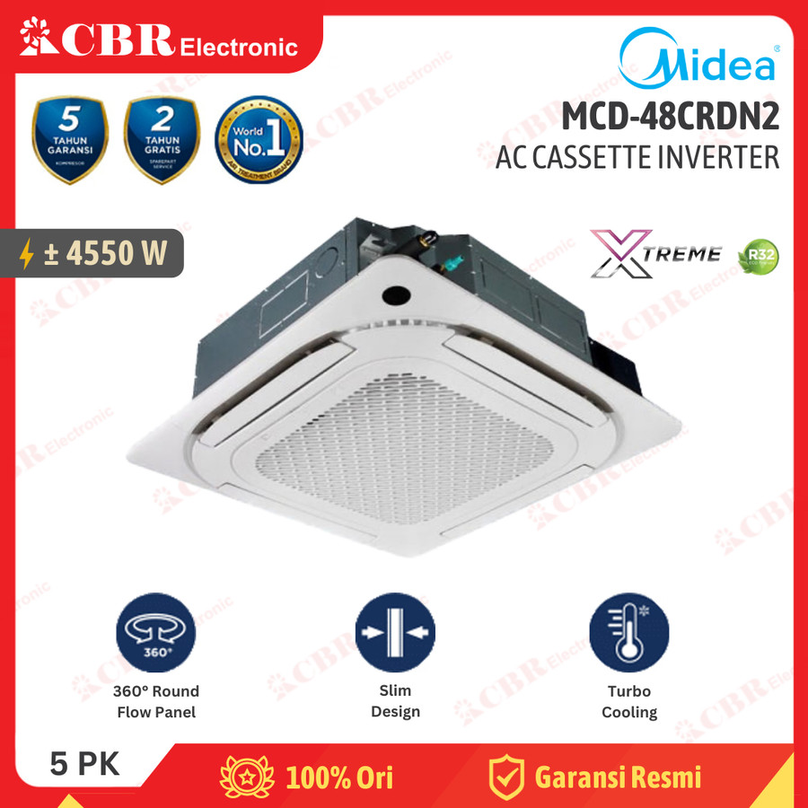 AC Cassette MIDEA Inverter 5PK MCD-48CRDN2 + MOUD-48CRDN2 (R410A)