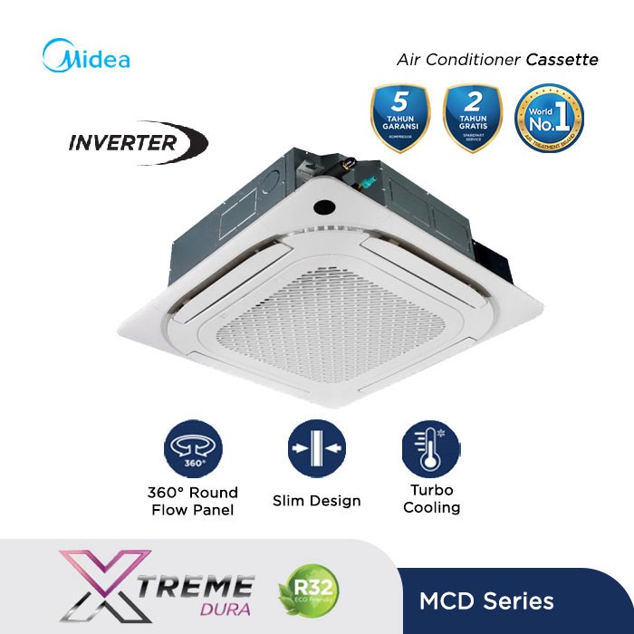 AC Cassette MIDEA Inverter 5PK MCD-48CRDN2 + MOUD-48CRDN2 (R410A)