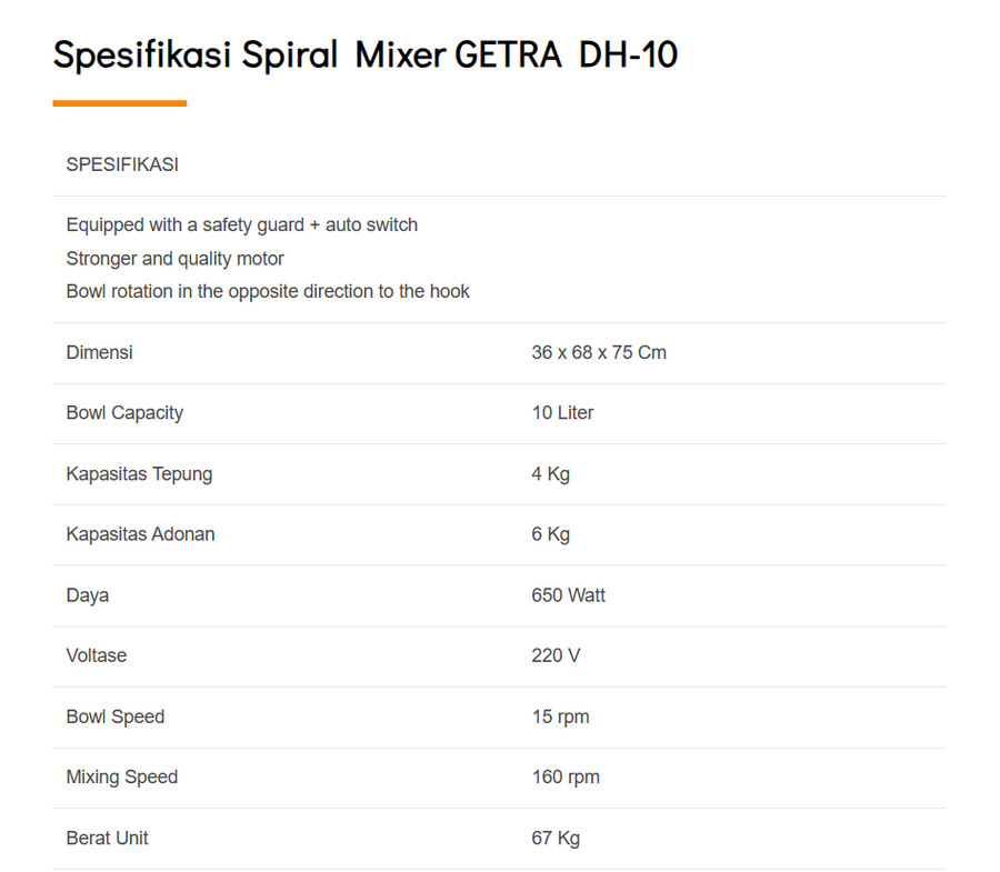 Mixer GETRA DH-10