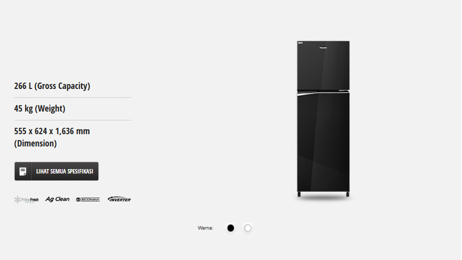 Kulkas PANASONIC 2 Pintu NR-BB271Q-PK (Inverter / 248 L)