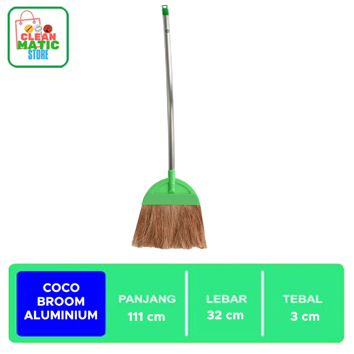 Jual Clean Matic Coco Broom Aluminium Sapu Sabut Kelapa