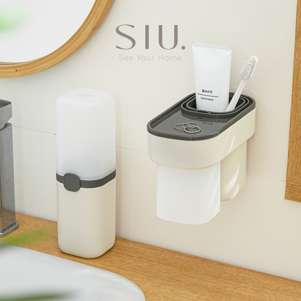 Miko Gelas Tempat Sikat Gigi Odol Dinding - 2 in 1 Modular Travel Kit