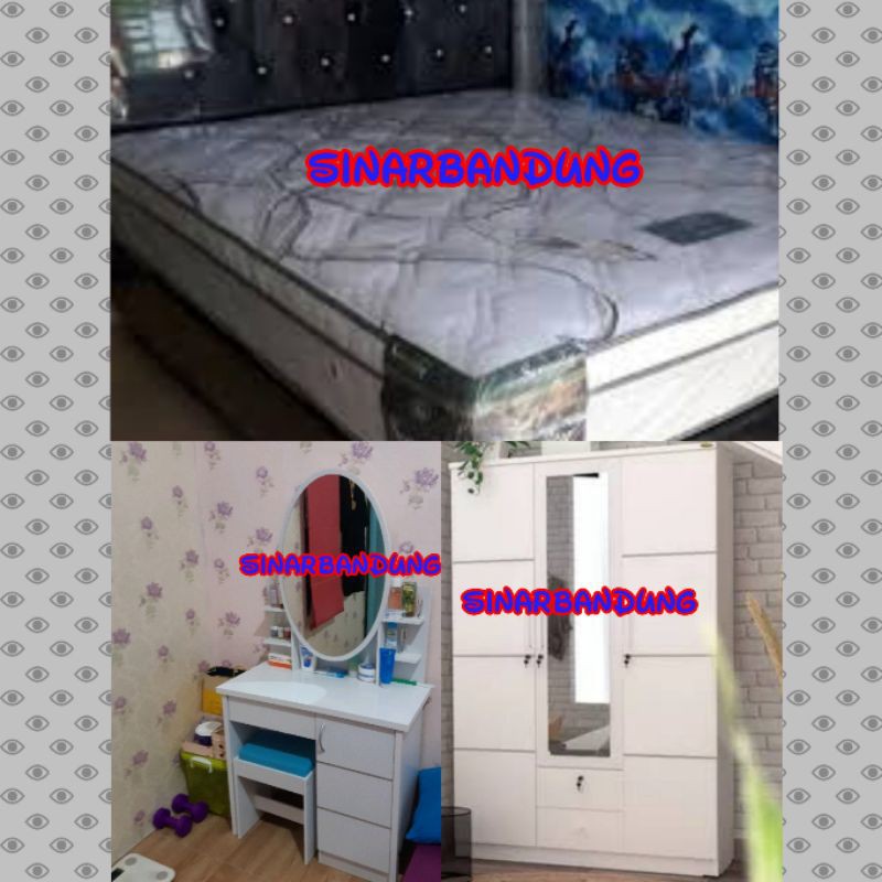Kamar Set Mewah Plush Top Elite / Lemari Putih 