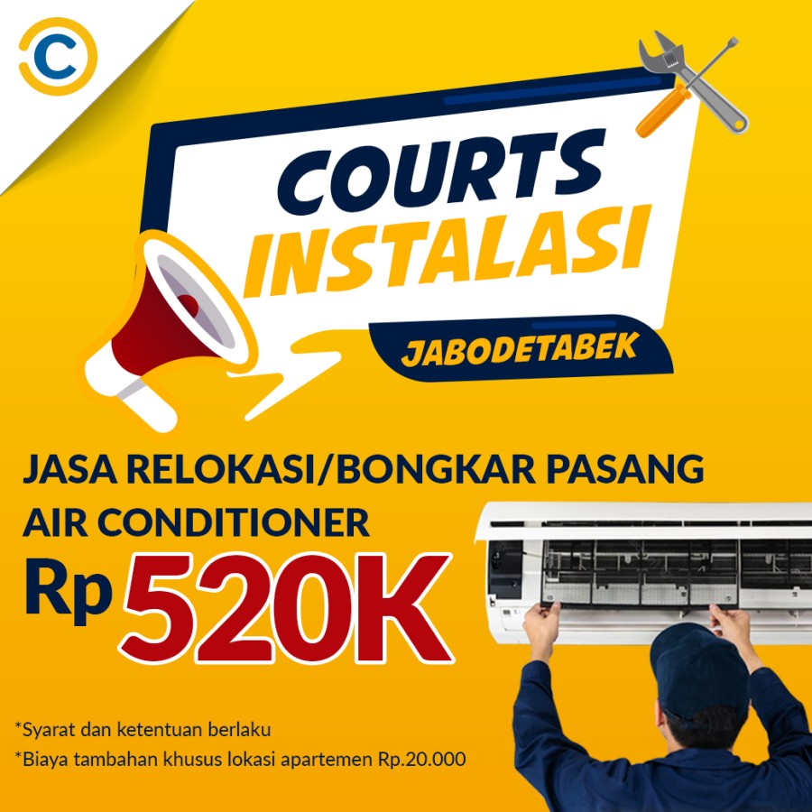 COURTS instalasi- Jasa Relokasi/Lepas Pasang AC Khusus JABODETABEK