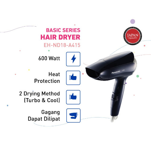 PANASONIC PENGERING RAMBUT - HAIR DRYER 600W- EH-ND18-A415