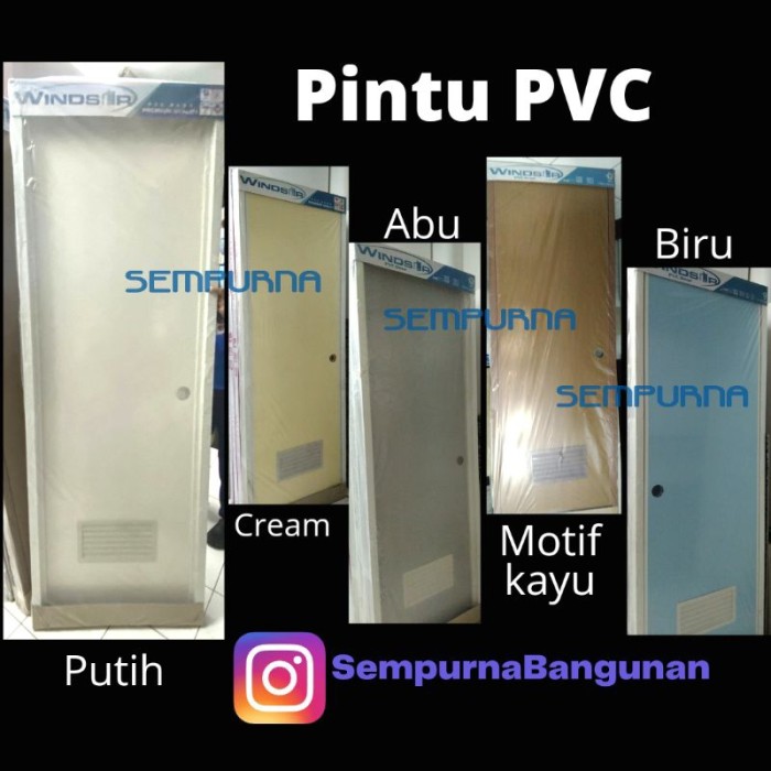 Pintu kamar mandi PVC tebal dengan jalusi lubang angin