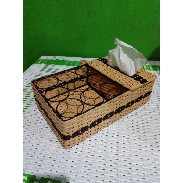 ( TERLARIS ) AQUA MIX TISU ANYAMAN ROTAN SINTETIS KERANGKA BESI