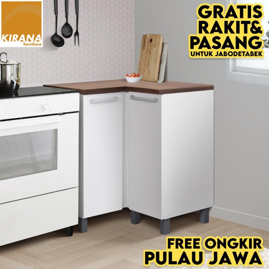 Kirana Kitchen Set Indiana Kabinet Rak Dapur Bawah - 2 Pintu Sudut