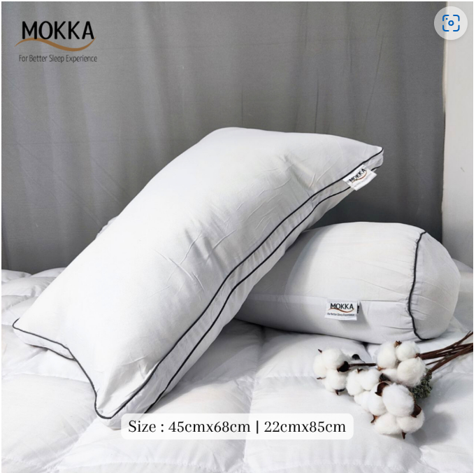 Paket Bantal dan Guling Silicon Fiber Mokka Grey
