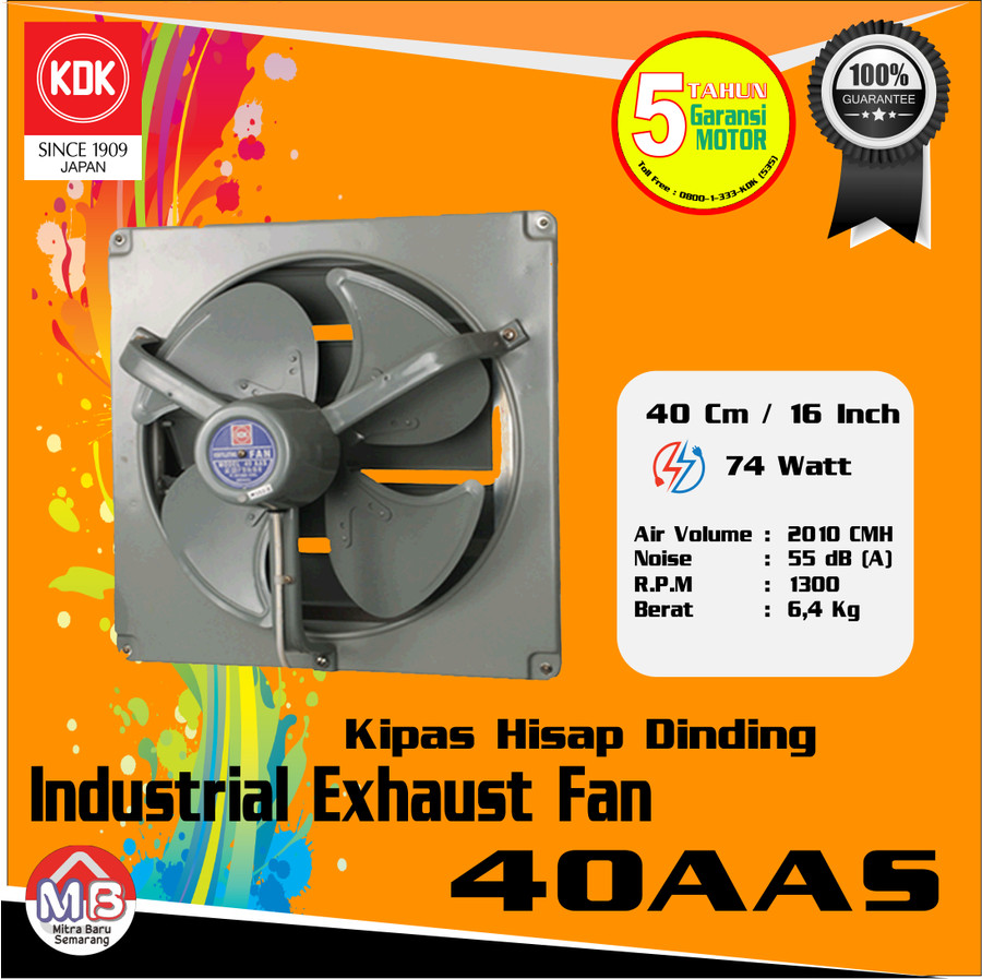 Jual KDK Exhaust Fan Dinding 16 inch 40AAS Kipas Angin Hisap / Hexos