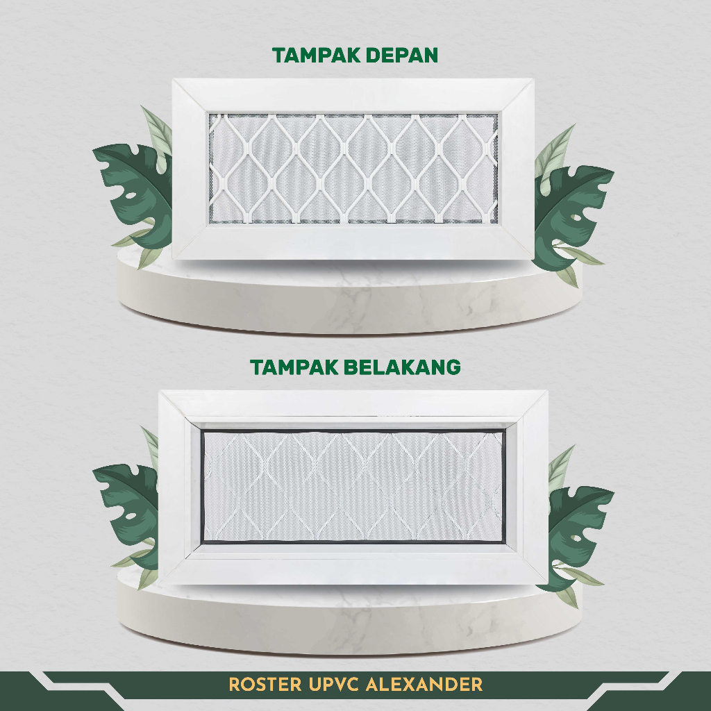 JENDELA UPVC ROSTER EXPANDA KASA NYAMUK 60X30CM