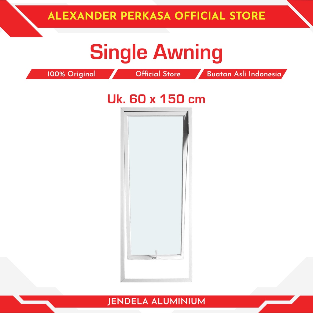 Jendela Aluminum Minimalist Window Single Double Awnig Casement Slide