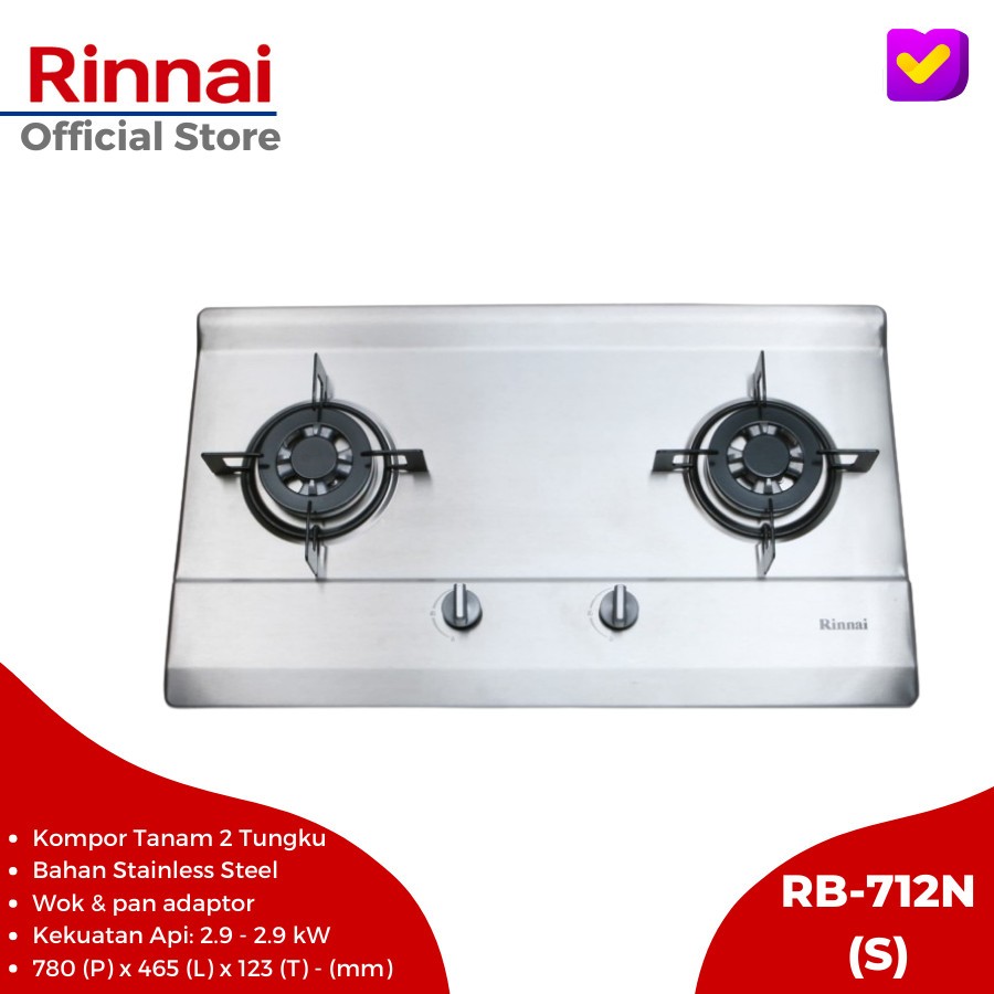 Jual Rinnai Rb N S Kompor Tanam Built In Hob Tungku