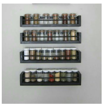 TwinsJ. 2pcs Rak Dinding Dapur. Rak Bumbu Dengan Pagar. HPL