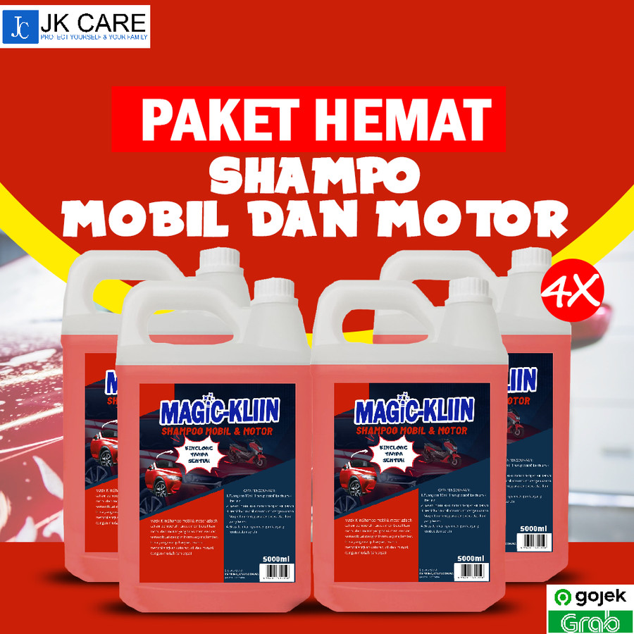 (PAKET HEMAT) 4X Shampoo Sabun Cuci Mobil & Motor Touchless 5 L (OJEK)
