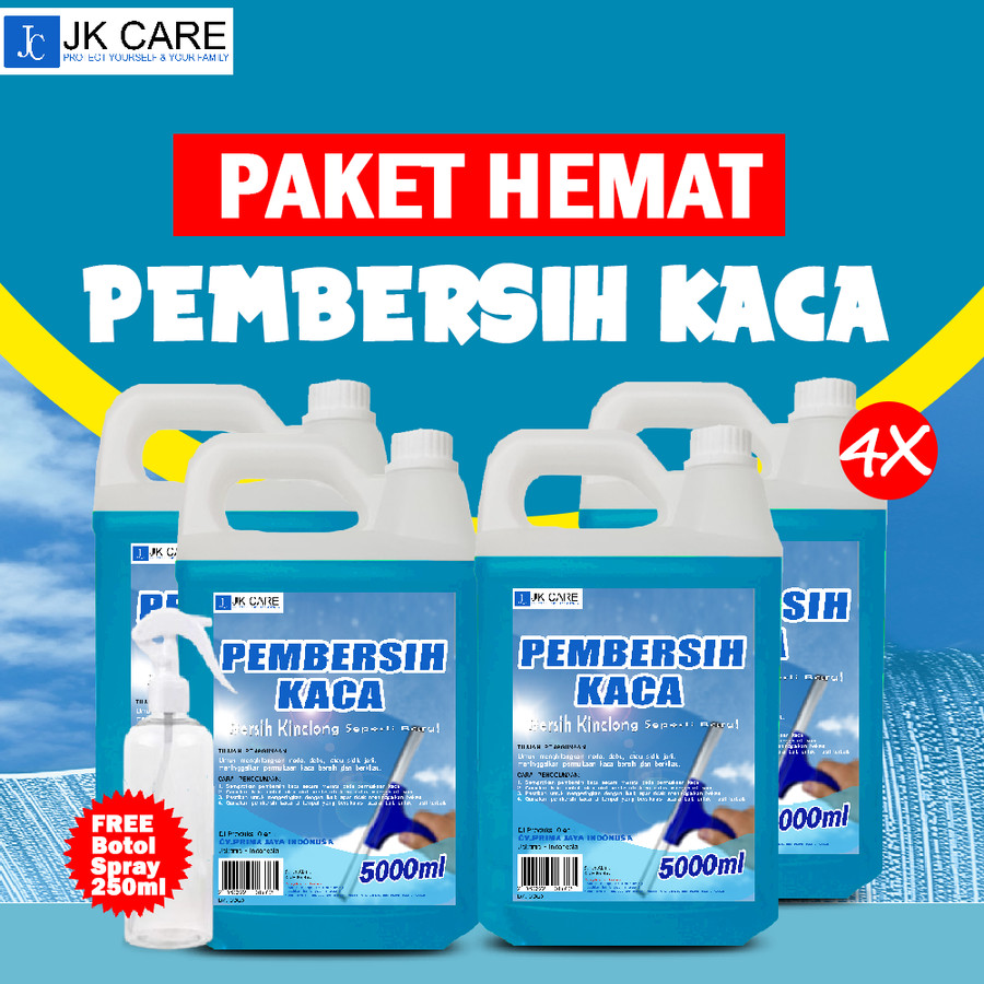 (PAKET HEMAT) 4X Cairan Pembersih kaca PREMIUM 5 Liter