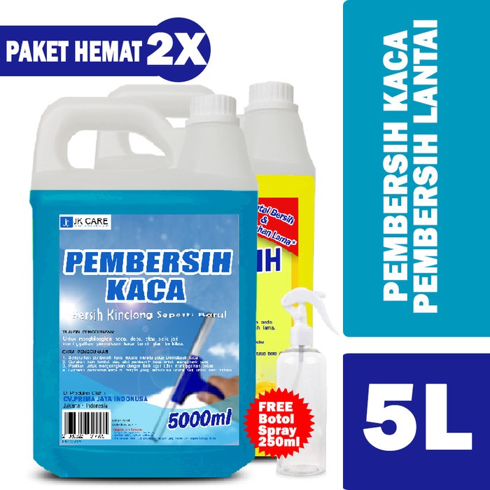 (PAKET HEMAT) Cairan Pembersih kaca + Pembersih Lantai 5 Liter (OJEK)