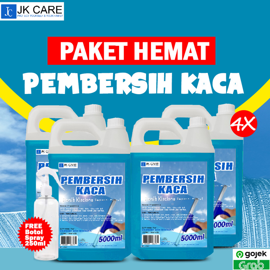 (PAKET HEMAT) 4X Cairan Pembersih kaca PREMIUM 5 Liter (OJEK)