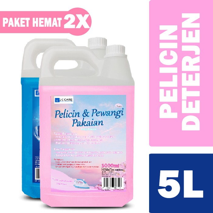 (PAKET HEMAT) Pelicin dan Deterjen Pakaian 5 Liter (GOJEK)