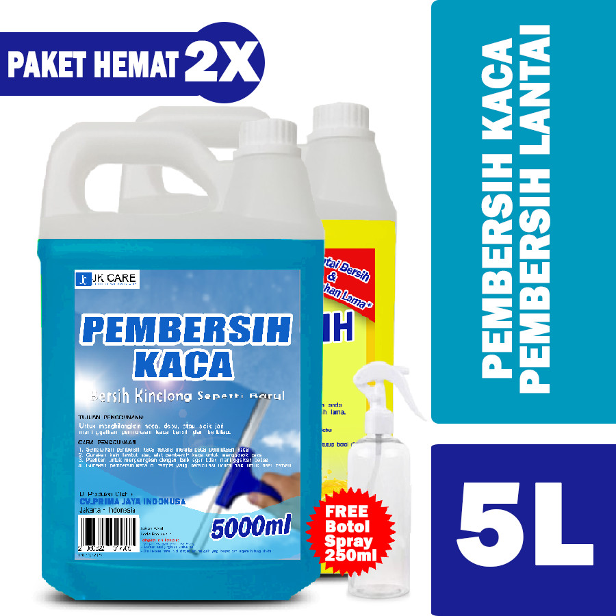 (PAKET HEMAT) Cairan Pembersih kaca + Pembersih Lantai 5Liter PREMIUM
