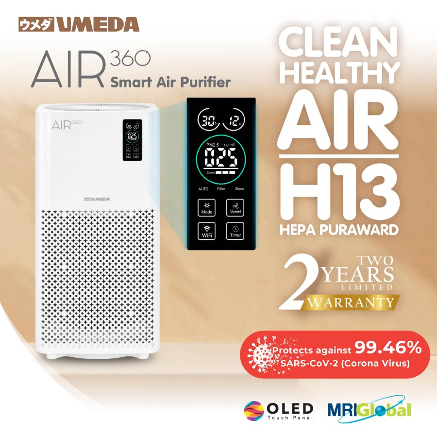 Umeda AIR360 Air Purifier H13 HEPA PuraWard