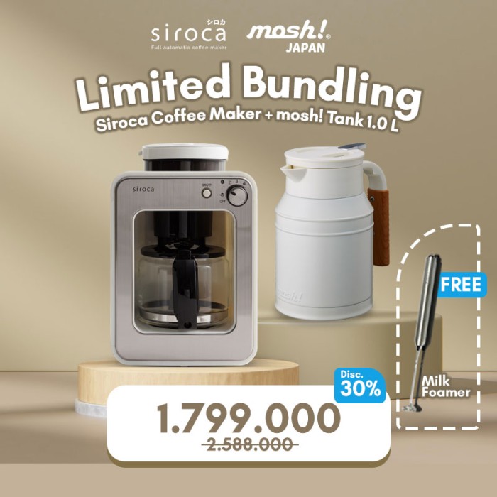 Siroca Coffee Maker White + Mosh Tank Ivory 1 L