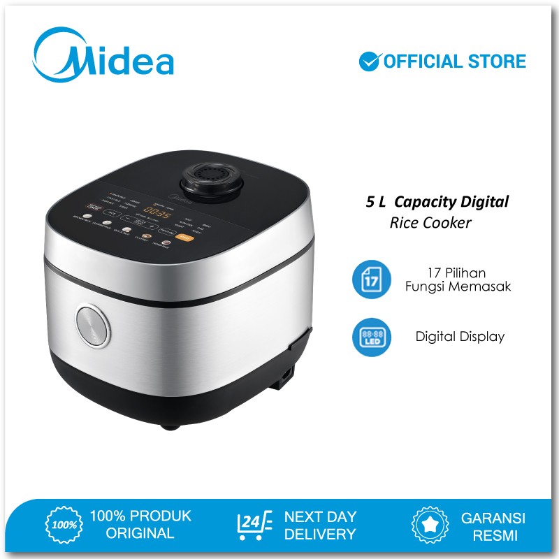 Midea Digital Rice Cooker 5L - MB-FS5021W - Non Stick Coating