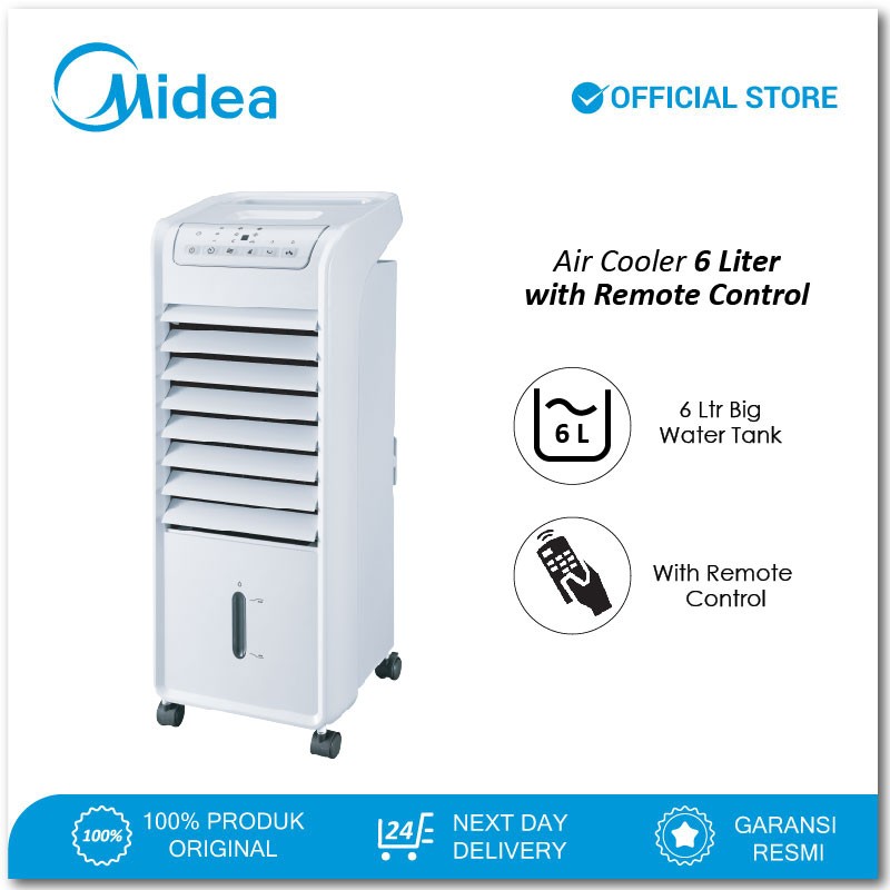 Midea Air Cooler 6.0 Liter AC100-A - Remote Control - Timer 7 jam
