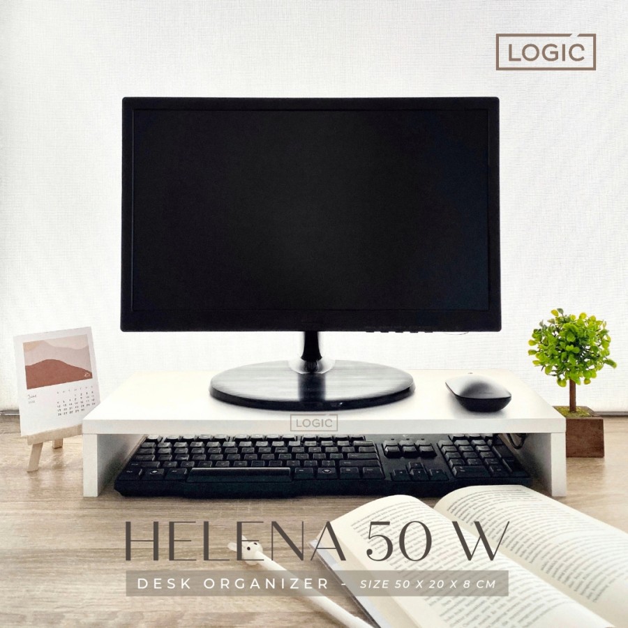 Logic Helena 50W Monitor Stand Desk Organizer Meja Rak Komputer Laptop