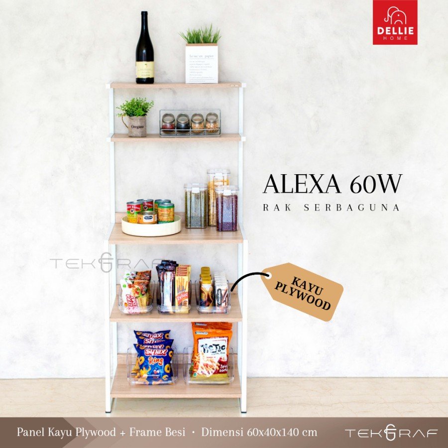 Jual Tekgraf Alexa W Rak Susun Serbaguna Dapur Sayur Kayu Kaki Besi