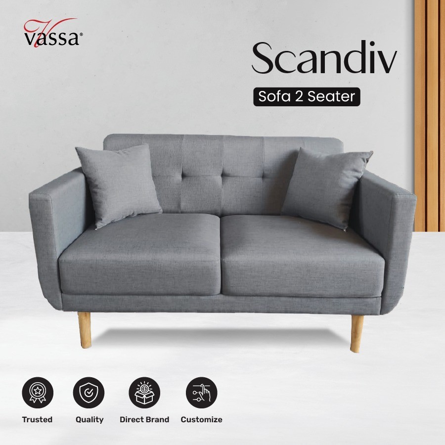 Sofa 2 Dudukan Scandiv by Vassa sofa - Sofa 2 seater
