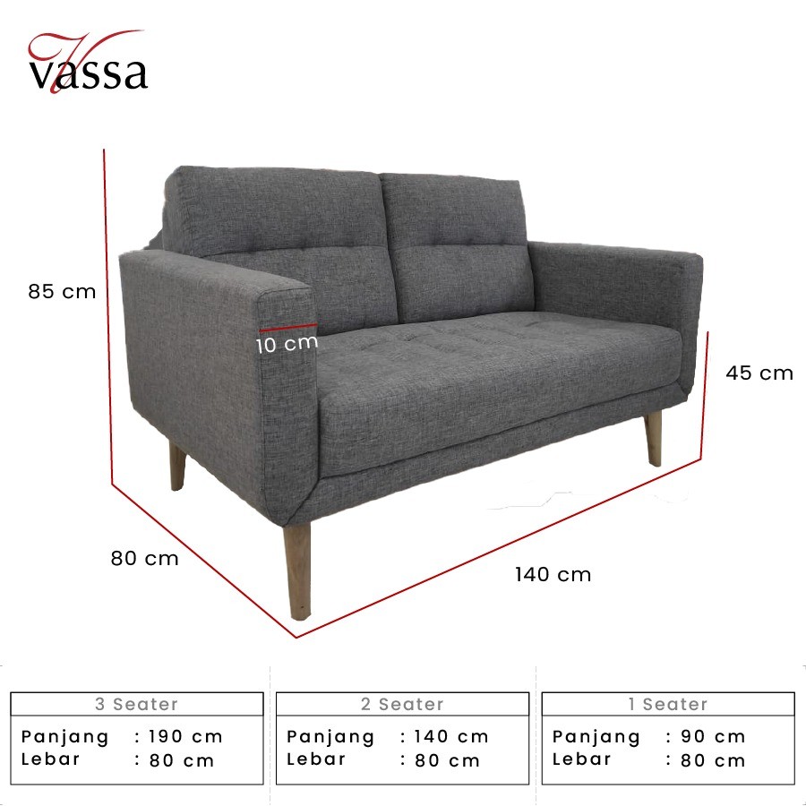 Sofa 2 Dudukan Nala by Vassa Sofa - Sofa 2 seater