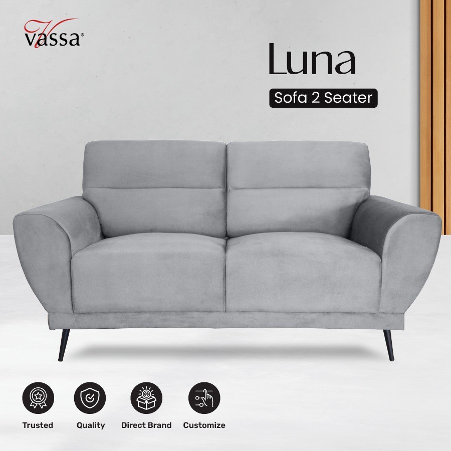 sofa 2 seater modern minimalis tipe LUNA by VASSSA SOFA