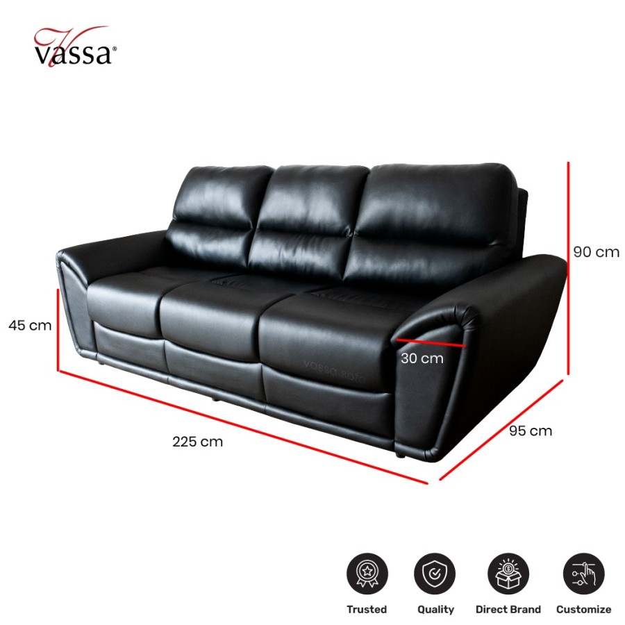 Sofa Moses 3 Dudukan By Vassa Sofa - Sofa 3 Seater