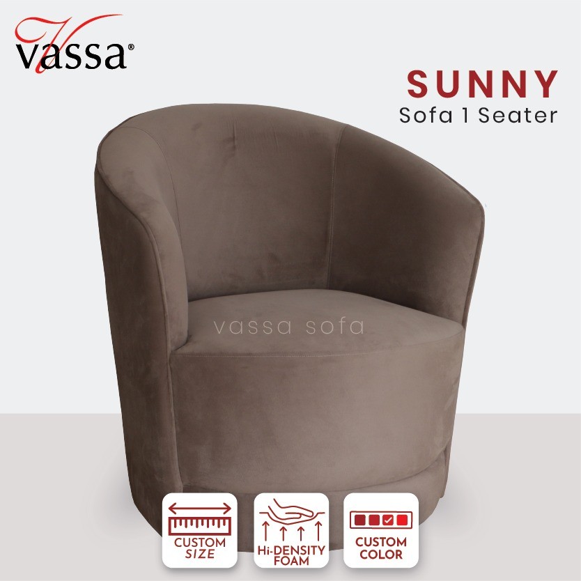 SOFA 1 SEATER | KURSI SOFA PUTAR SUNNY | VASSA SOFA