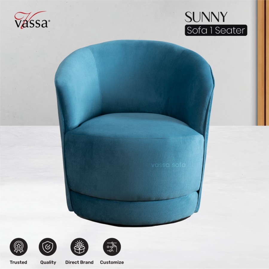 SOFA 1 SEATER | KURSI SOFA PUTAR SUNNY | VASSA SOFA