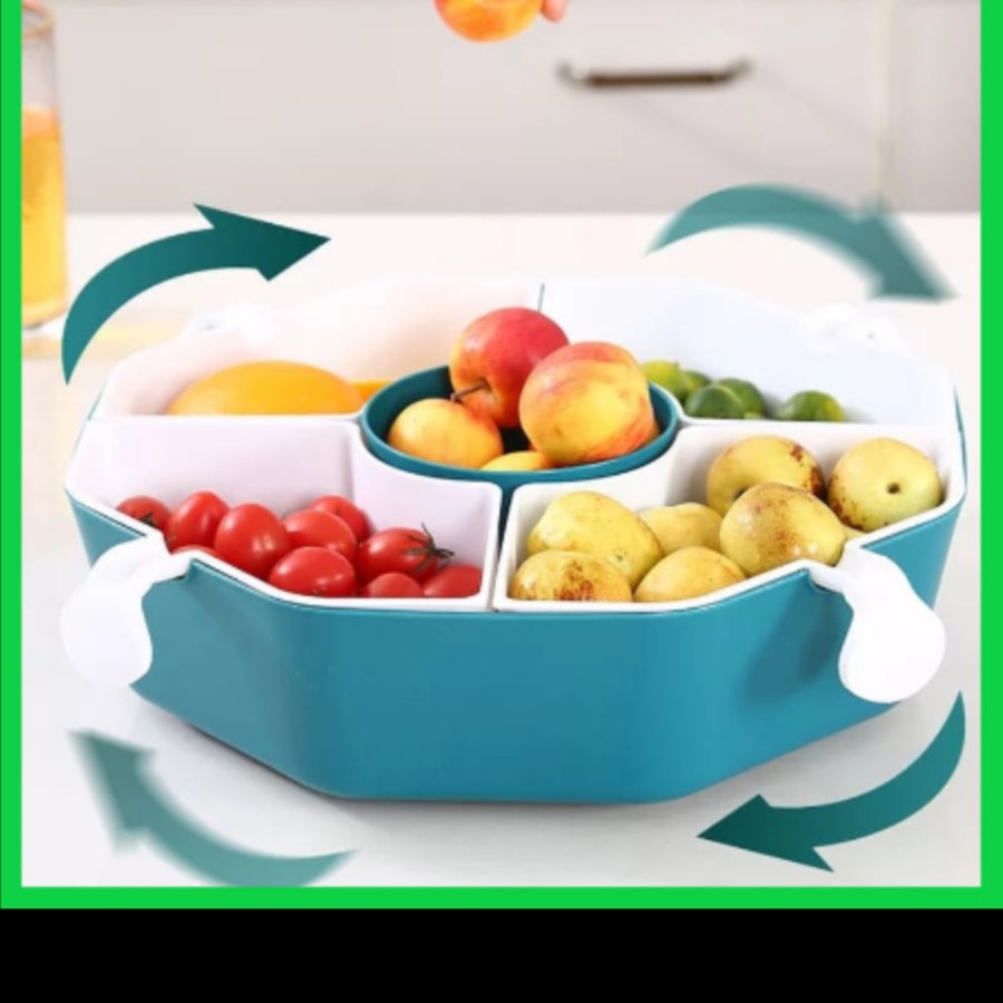 Keranjang Baskom Wadah Sayur Buah Penyaring Buah Putar Hotpot 6in1 - Random