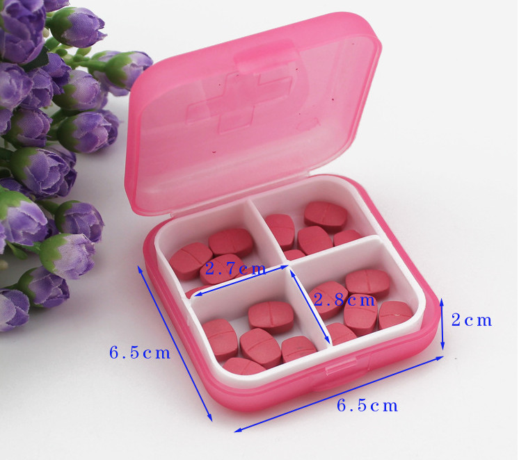 Kotak Obat Bread / Manik / Pil / Anting / Aksesoris Serbaguna Sekat 4