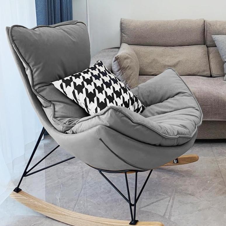 Rocking Chair Designer Relax Chaise Lounge Recliner Moon Egg Chairs